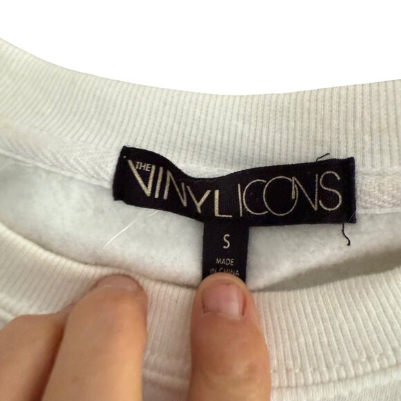 Weekend White Smiley Sun Graphic Sweatshirt S By The Vinyl Icons - Picture 2 of 8